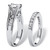 1.73 TCW Round Cubic Zirconia Two-Piece Bridal Set in Platinum-plated 