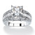 4.95 TCW Emerald-Cut Cubic Zirconia Engagement Anniversary Ring in Platinum-Plated    
