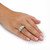 3 TCW Round White Cubic Zirconia 2-Piece Bar-Set Bridal Wedding Ring Set in Platinum-plated 