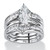 Marquise-Cut Cubic Zirconia 2 Piece Jacket Bridal Ring Set 3.57 TCW in Silvertone 