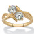 Round Cubic Zirconia 2-Stone Bypass Ring 1.96 TCW in 14k Gold-plated  
