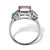 Emerald-Cut Aurora Borealis Cubic Zirconia Cocktail Ring 5.60 TCW in Silvertone