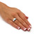 Emerald-Cut Aurora Borealis Cubic Zirconia Cocktail Ring 5.60 TCW in Silvertone