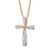 Diamond Accent Cross Pendant Necklace in 18k Gold-Plated 18"