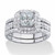 2.37 TCW Princess-Cut Cubic Zirconia Three-Piece Bridal Set in Platinum-plated 