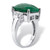 Emerald-Cut Genuine Emerald and White Tanzanite Cocktail Ring 8.80 TCW in Platinum-plated