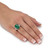 Emerald-Cut Genuine Emerald and White Tanzanite Cocktail Ring 8.80 TCW in Platinum-plated