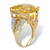 9.28 TCW Checkerboard-Cut Citrine and White Topaz Ring in 14k Gold-plated 