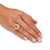 9.28 TCW Checkerboard-Cut Citrine and White Topaz Ring in 14k Gold-plated 