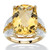 9.28 TCW Checkerboard-Cut Citrine and White Topaz Ring in 14k Gold-plated 