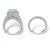 5.08 TCW Princess-Cut Cubic Zirconia Two-Piece Halo Bridal Set in Platinum-Plated   
