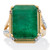 Genuine Green Emerald and White Topaz Split-Shank Two-Tone Cocktail Ring 9.05 TCW Gold-Plated  