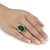 Cushion-Cut Genuine Green Emerald and White Topaz Two-Tone Cocktail Ring 11.24 TCW Gold-Plated 