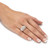2.67 TCW Platinum-plated Marquise-Cut Cubic Zirconia Starburst Cluster Ring