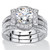 2.29 TCW Round Cubic Zirconia Channel-Set 2-Piece Jacket Bridal Set in Platinum-Plated   