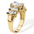 Emerald-Cut Cubic Zirconia Engagement Ring 3.10 TCW 18K Gold Plated