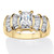 Emerald-Cut Cubic Zirconia Engagement Ring 3.10 TCW 18K Gold Plated
