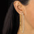 2 Pair Crystal Hoop Goldtone and Silvertone Earrings (3")