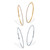 2 Pair Crystal Hoop Goldtone and Silvertone Earrings (3")