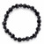Round Faceted Simulated Black Onyx 2-Piece Stretch Bracelet Set 7.5"