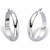 Polished Hoop Earrings in Silvertone 1 3/16"
