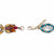Multi-Color Oval and Marquise-Cut Crystal Floral Bracelet in Goldtone 8"