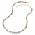 Round Bezel-Set Crystal and Simulated Pearl Necklace in Goldtone 18" - 21"