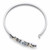 Champagne and Aquamarine Marquise-Cut Crystal Bangle Bracelet in Silvertone 7"