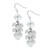 Round Aurora Borealis Crystal and Simulated Pearl Beaded Cluster Earrings in Silvertone 
