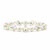 Round Aurora Borealis Crystal and Simulated Pearl Stretch Bracelet 7"