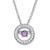 .20 TCW "CZ in Motion" Simulated Birthstone and CZ Halo Pendant Necklace in Sterling Silver 18"