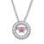 .20 TCW "CZ in Motion" Simulated Birthstone and CZ Halo Pendant Necklace in Sterling Silver 18"