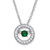 .20 TCW "CZ in Motion" Simulated Birthstone and CZ Halo Pendant Necklace in Sterling Silver 18"
