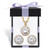 Round Cubic Zirconia Yellow Halo Necklace and Earrings Set 6.30 TCW in Goldtone with FREE Gift Box 18"-20"