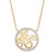 Diamond Accent "Mom" Pendant Necklace (18mm) in 14k Yellow Gold-plated Sterling Silver 18"