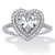 Heart Shaped Cubic Zirconia Halo Engagement Ring 1.48 TCW in Platinum-plated Sterling Silver