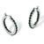 Round Simulated Birthstone Inside-Out Hoop Earrings in Silvertone 1.25"