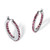 Round Simulated Birthstone Inside-Out Hoop Earrings in Silvertone 1.25"