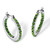 Round Simulated Birthstone Inside-Out Hoop Earrings in Silvertone 1.25"