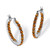 Round Simulated Birthstone Inside-Out Hoop Earrings in Silvertone 1.25"