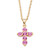 Simulated Birthstone Cross Pendant (15.5mm) Necklace in Yellow Goldtone