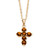 Simulated Birthstone Cross Pendant (15.5mm) Necklace in Yellow Goldtone