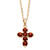 Simulated Birthstone Cross Pendant (15.5mm) Necklace in Yellow Goldtone