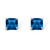 Princess-Cut Simulated Birthstone Stud Earrings in Sterling Silver