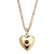 Simulated Birthstone Heart Locket Necklace in Yellow Goldtone