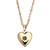 Simulated Birthstone Heart Locket Necklace in Yellow Goldtone