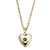 Simulated Birthstone Heart Locket Necklace in Yellow Goldtone