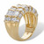 Round and Baguette-Cut Cubic Zirconia Channel-Set Ring 3.09 TCW in 14k Gold-plated Sterling Silver