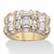 Round and Baguette-Cut Cubic Zirconia Channel-Set Ring 3.09 TCW in 14k Gold-plated Sterling Silver