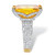 Emerald-Cut Yellow Cubic Zirconia Gold-Plated 21.40 TCW Cocktail Ring with White CZ Accents